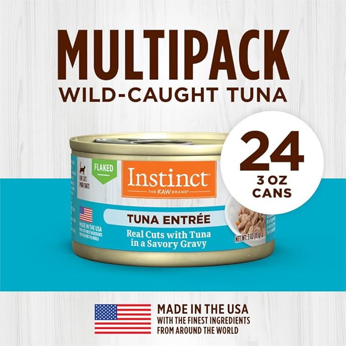 Instinct Flaked Entrée Wet Canned Cat Food - Tuna, 3 Ounce (Pack of 24)