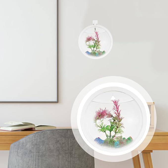 Transparent Wall-Mounted Goldfish Tank and Hydroponic Vase Combo for Home D Cor Acrylic Fish Bowl Planter for Living Room Wedding Party Decoration