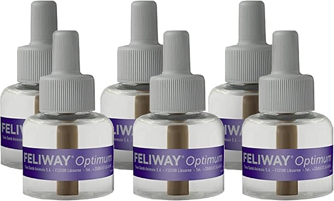 FELIWAY Optimum 30 Day Cat Calming Refills for Pheromone Diffuser,48ml Value Pack - Helps Reduce Common Signs of Stress in Cats & Kittens,Enhanced Calming,(Pack of 12)