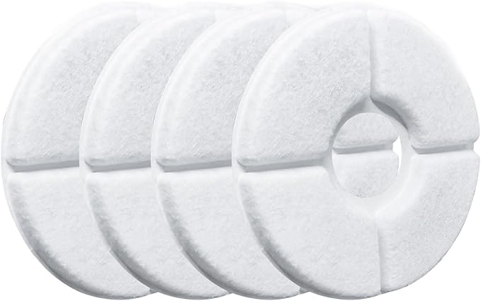 4/12/16 Pack Cat Water Fountain Filters, Cirfifth Triple Filtration System Pet Cat Fountain Filter Replacement for 84oz/2.5L Automatic Cat Fountain (white, 4 pack)