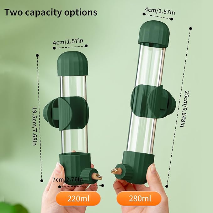 AOTU 9.4 Fl Oz Bird Water Dispenser Automatic Bird Water Feeder for Cage with Spring Valve, Clear Cage Water Drinker for Cockatiels Budgies Green-cheeked Conure African Grey Sun Conure