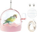 Pet Carriers Cage Portable Cage Parrot Bird Cage Outdoor Travel Camping Bird Parrot Cage with Water Bottle Bird Travel with Station Frame and Shoulder Strap Bird Travel Cage Bird Travel (Pink)