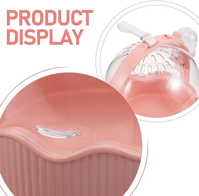 Portable Parrot Travel Cage Lightweight Outdoor Bird Carrier with Large Ventilated Space for Small Birds Parakeets, Pink Parrot Takeaway Carrier for Travel and Outdoor Use