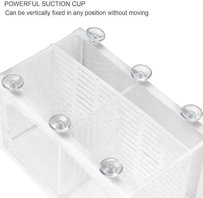 Aquarium Breeder Box with Suction Cups Partition Design Detachable Isolation Hatchery for Fish Fry Tank Breeding(L (with Partition))