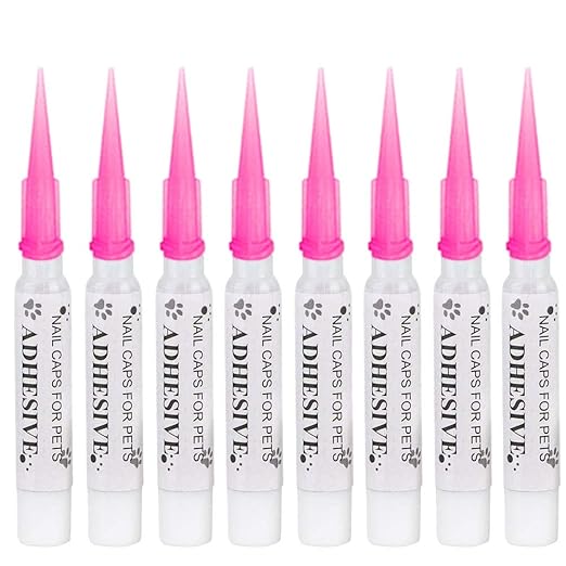 VICTHY 10pcs Special Pet Nail Adhesive Glues & 15pcs Applicator Tips for Dog or Cat Nail Caps
