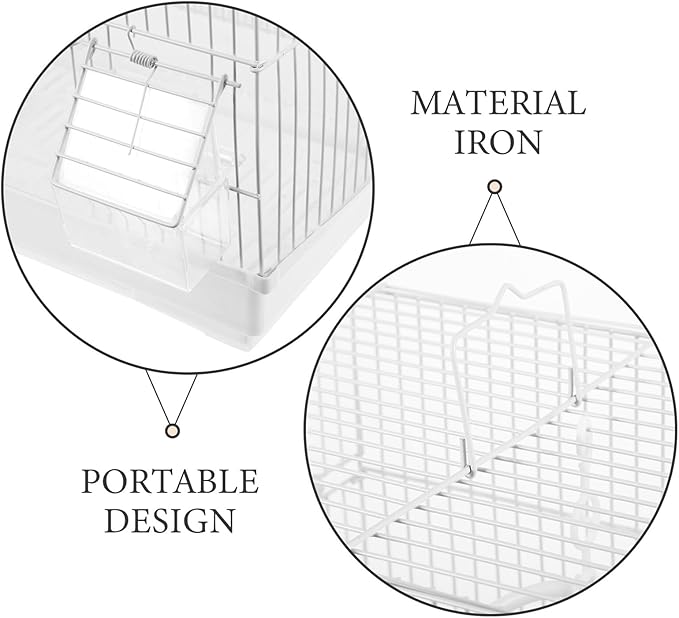ERINGOGO Portable Metal Bird Carrier Cage Wear-Resistant Wire Travel Cage for Parrots and Birds Iron Construction Secure Design for Comfortable Safe Habitat for Home and Travel Use