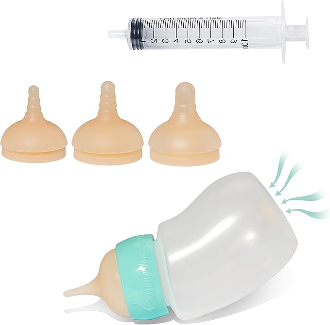 Puppy Bottles,Silicone Feeding Nipple and Syringes for All Breed of Puppies and Other Animals Dongdong pet