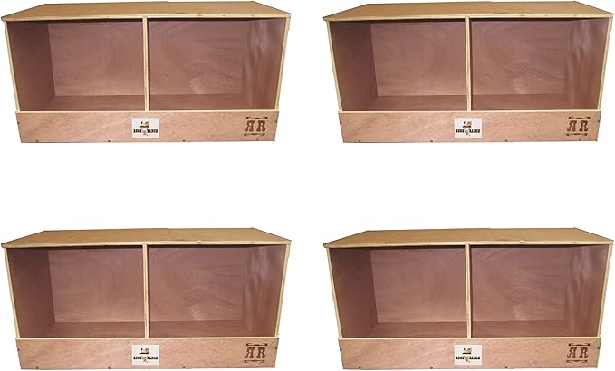 Rugged Ranch 4-Pack Duplex 24"x12"x12" Dual-Compartment Hen Nest Cubbies for 8 to 16 Hens - Wooden Chicken Coop Accessories for Interior Use, Furniture-Grade Wood, Easy Assembly