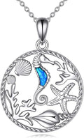 KZX Cat/Dog/Phoenix/Eagle/Whale/Shark/Puffin/Starfish/Chicken/Butterfly/Owl/Bee/Frog/Seahorse Necklace Sterling Silver Animal Pendant Jewelry Gift for Women