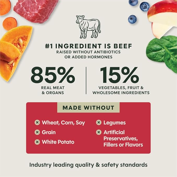 Instinct Freeze-Dried Meals, FreshDried Bites, Natural Dog Food, Grain-Free - Grass-Fed Beef, 45 oz. Bag