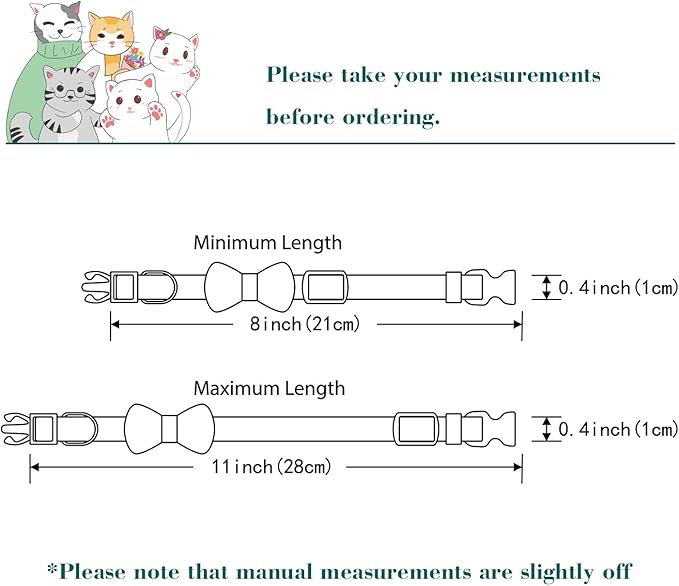 SuperBuddy Cat Collars Breakaway with Bell - 2 Pack Cat Safety Collars for Boys & Girls - Safety Buckle Kitten Collar for Pet Supplies,Stuff,Accessories