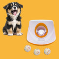 Automatic Dog Ball Launcher-Small Silent Dog Ball Thrower, 3 Adjustable Distances (20ft/33ft/46ft), Rechargable,Includes 3 Durable 2.3" Balls for Small/Medium Dogs (Orange, Medium)