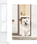 Doggy Door for Sliding Glass Door, Adjustable Height 75 4/5" to 80 3/10" Sliding Door Dog Door Insert, Suitable for Small Doggies Up to 25 lbs, Medium, White