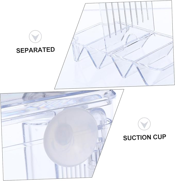 Breeding Tank Transparent Aquarium Box for Fish Hatchery Cup Isolation Box Dual Compartment Design Efficient for Fish Breeding