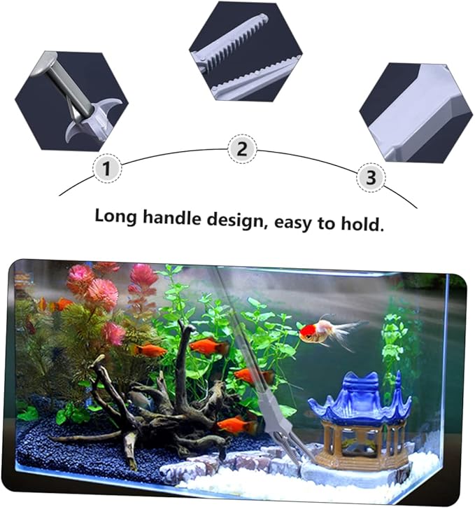 2pcs Aquatic Plant Tweezers Fish Tank Cleaning Tongs for Easy Maintenance Water Plants Tool Non-damaging Design for Aquariums