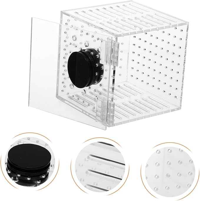 Mikikit 1pc Fish Isolation Box Acrylic Separation Case for Fish Tank and Aquarium Easy to Install Breeding Box for Fry and