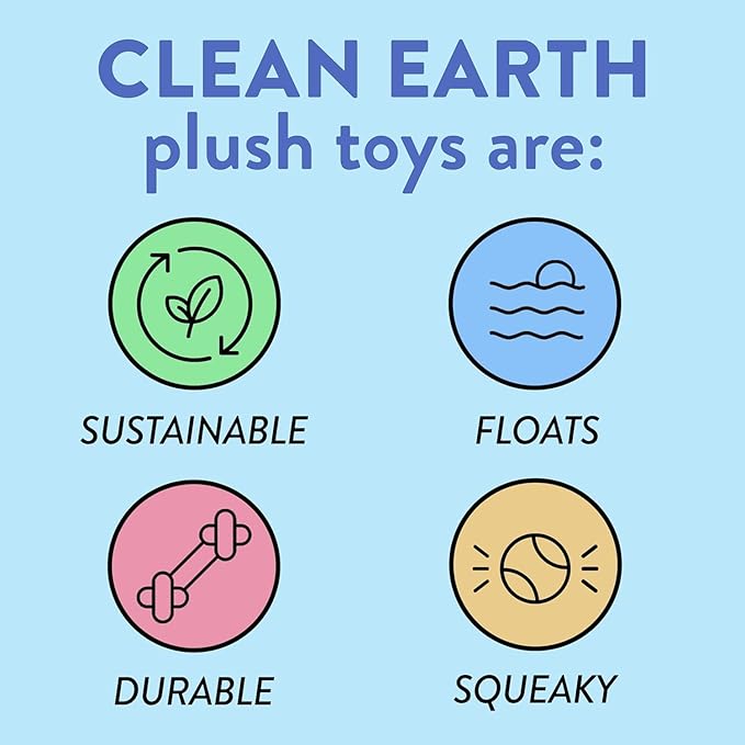 Spunky Pup Clean Earth Plush Stingray | Made from 100% Recycled Water Bottles | Small