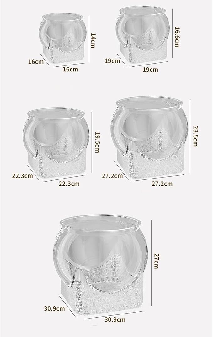 Fish Tank Fish Bowl Aquarium Bowl Multifunctional Accessories,Clear for Home Decor Tabletop Ornament Turtle Viewing Tank, L