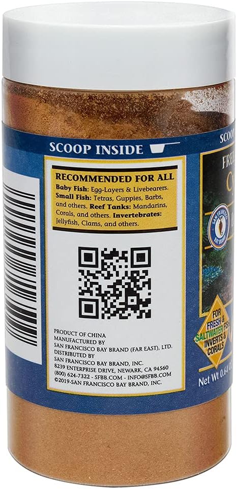 San Francisco Bay Brand Freeze-Dried Cyclops Fish Food for Reef Tanks & Invertebrates, Protein-Rich - 0.64oz (18g)