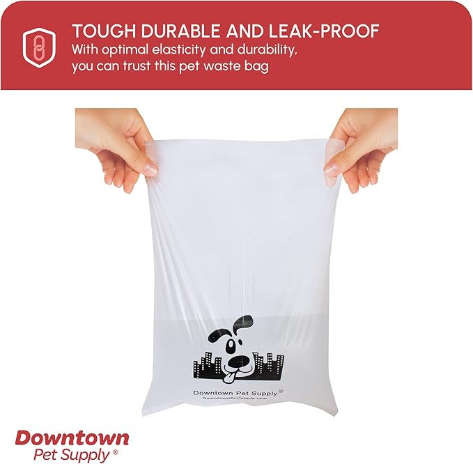 Downtown Pet Supply Scented Poop Bags for Dogs with Dispenser, 180 Count - Leak-Proof Dog Waste Bags and Bone-Shaped Dog Poop Bags Holder for Leash - Lavender Scented, 12.5" x 8.5"