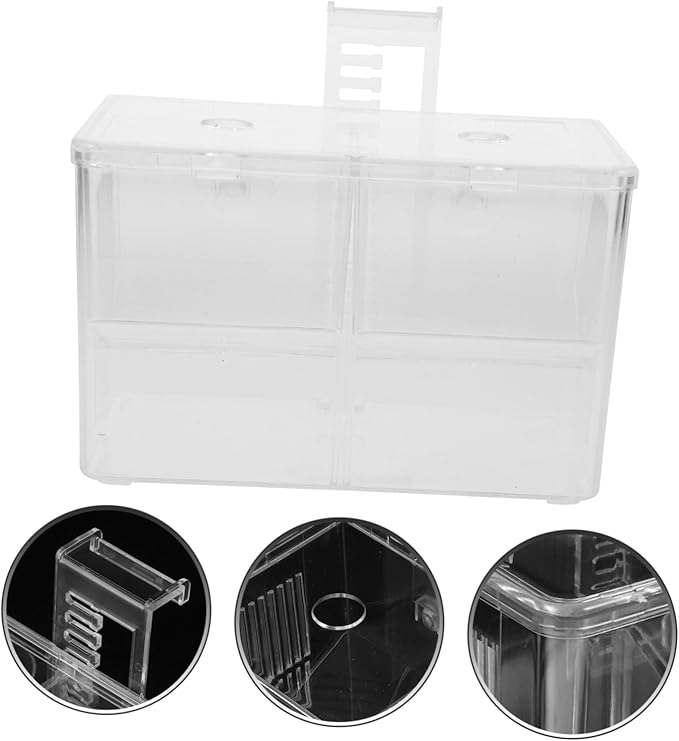 VANZACK Fish Tank Incubator Box Divider for Fry Betta Fish Breeding Lightweight Aquarium Hatching Box Improved Survival Rates for Newborns