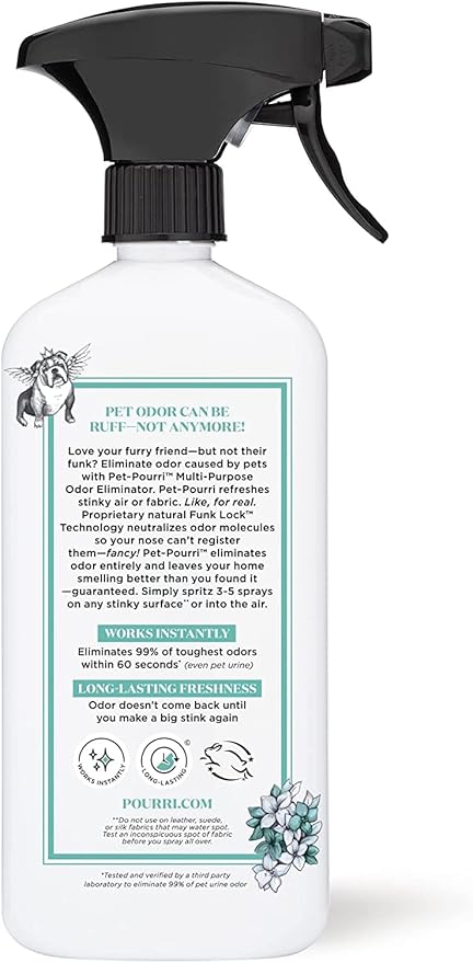 Pet-Pourri Pawsitively Fresh Pet Odor Deodorizer Spray, 16 Fl Oz, Up to 800 Uses, Air + Fabric Odor Remover with Essential Oils & Plant Based Ingredients, Vet Recommended, Pineapple, Jasmine & Pear