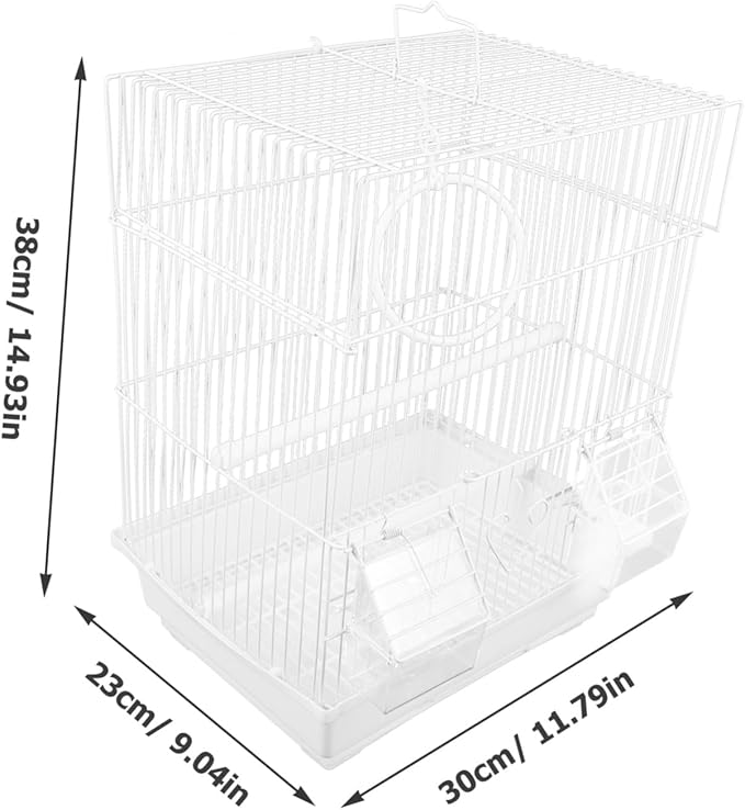 VILLCASE Portable Lightweight Parrot Travel Cage for Pearl Jade Finches and Painted Eyebrow Birds Iron Pet Carrier with Enhanced Air Circulation Convenient Outdoor Bird Carrier for Walking