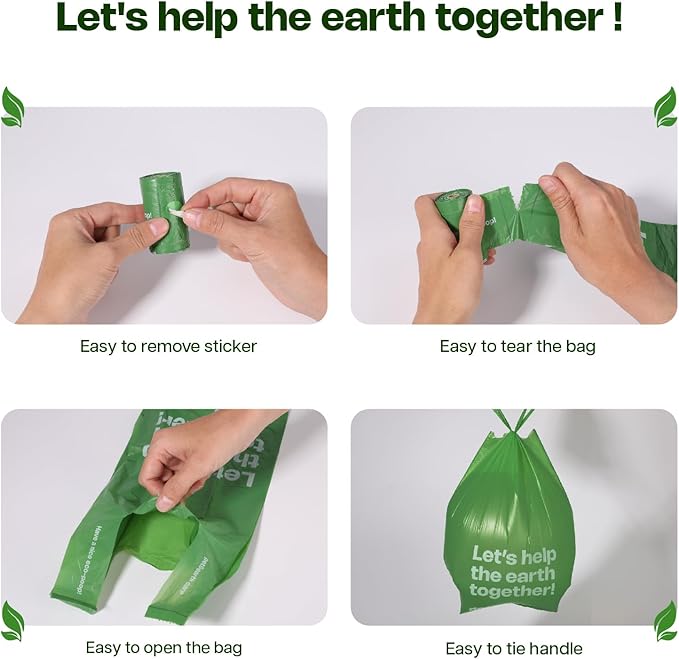 Dog Poop Bags with Handles Large Size 40 Rolls 480 Counts Big Sizes Leak Proof and Extra Thick Waste Bags Refill Rolls for Walking Medium Large Dogs Cats Litter Unscented