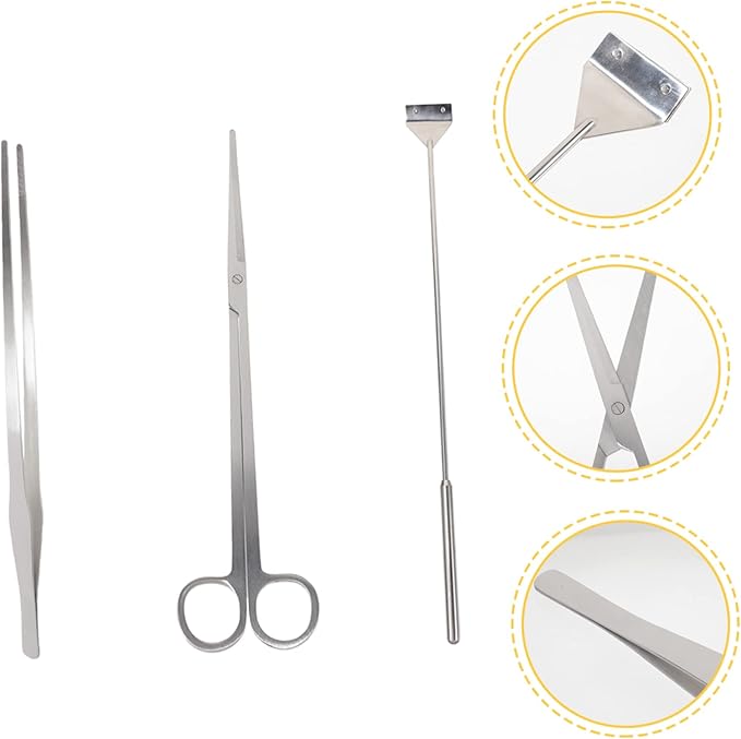 1Set Aquarium Tool Tweezers Scissors Scraper for Fish Tank Maintenance Efficient for Aquariums