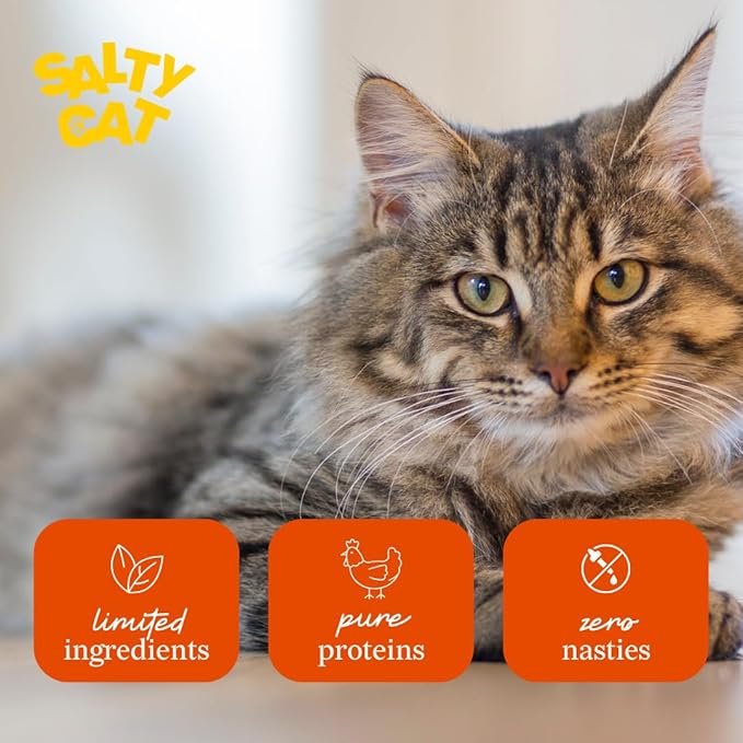Salty Cat Happy Tummy Natural Tuna & Chicken Functional Tube Treats for Cats (12 Packs)