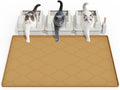Cat Mat for Litter Box, 38" X 26" Silicone Cat Litter Trapping Mat, Easy Clean for Scatter Control, Soft on Kitty Paws, Waterproof, Urine-Proof, Non-Slip Kitty Litter Mat for Floor, Brown
