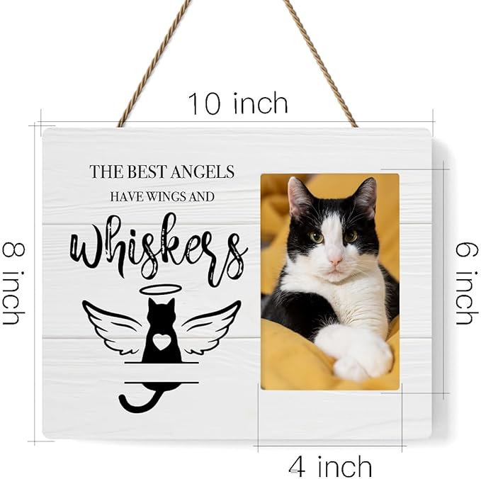 IAXIC Pet Memorial Gifts for Cats, Cat Loss Of Cat, Sympathy Gift Picture Frame, Gifts, Remembrance Photo Frame Desk Shelf Table Home Decor