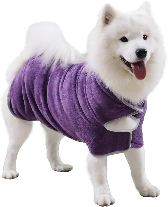 Dog Towel, Gimilife Dog Bathrobe Pet Grooming Towel Drying Coat Robes for After Bath Collection Absorbent Microfiber Towels Dogs Bath for Drying Dogs Small Medium Large