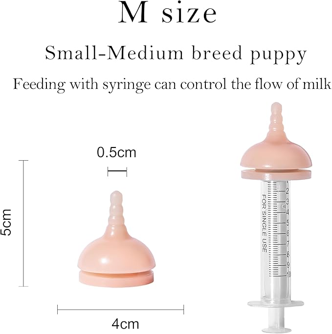 Doggiema puppy's feeders Nipple Feeder Puppy Feeding Milk replacer Nursing Station puppy's Bottles Dongdong pet (M Size Bowl Small Dog)