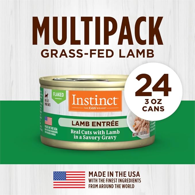 Instinct Flaked Entrée Wet Canned Cat Food - Lamb, 3 Ounce (Pack of 24)