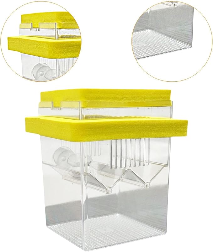 Floating Hatching Box Fish Breeding Box Fish Nursery Separation Hatchery Fish Isolation Box for Baby Fishes Shrimp,Fish Egg, Yellow