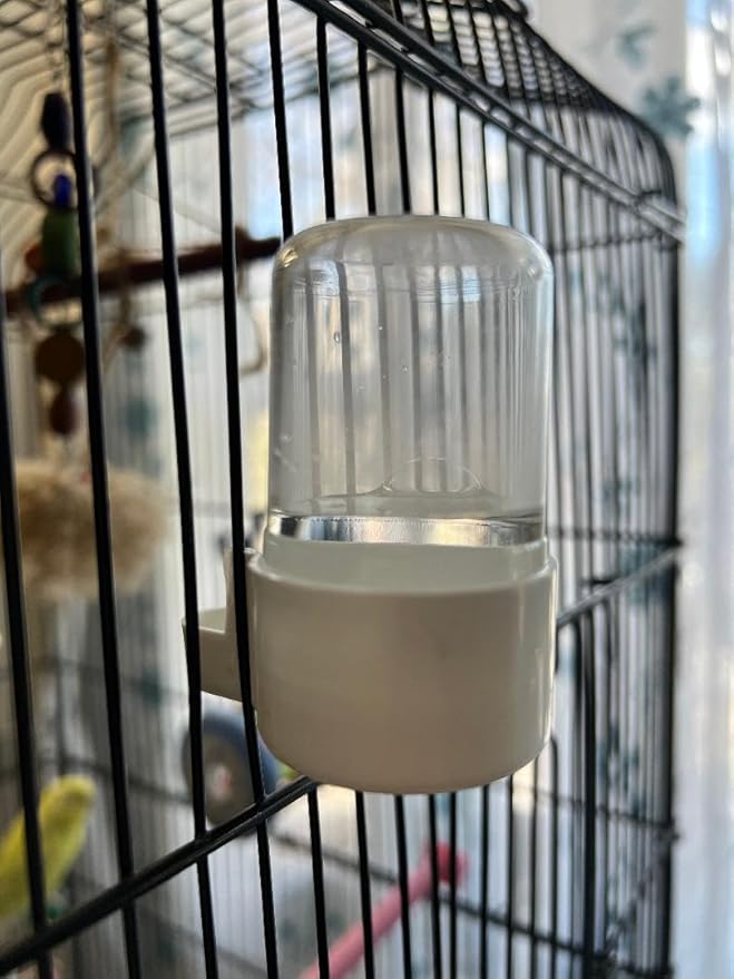6 Bird Cage Medicine Drinkers Silo Dispenser Clear Mini Tube Feeders Food Water Cage Automatic Finch Canary Aviary Breeding 1.4 OZ Capacity
