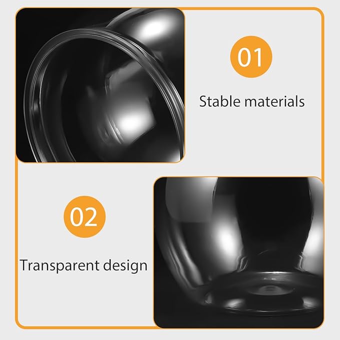 balacoo Transparent Fish Bowl Small Round Aquarium Plastic Fish Tank for Betta Goldfish Turtle Reptile Habitat Home Office Decor 6.49X6.49X5.31In