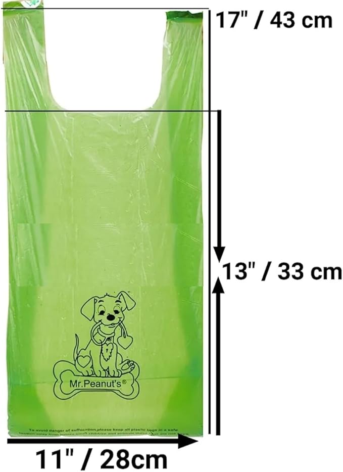 Mr. Peanut's XL Pooper Scooper Sized 13X11" Recycled Waste Poop Bags Made From Plants - 160 Count