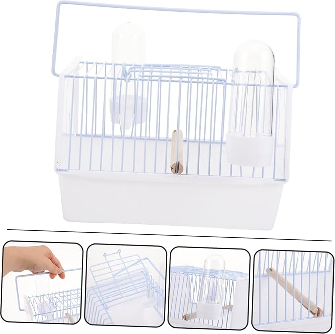 1set Portable Bird Carrier Cage for Parrots and Small Birds Lightweight Travel Cage Handle for Outings Metal and Design for Transport