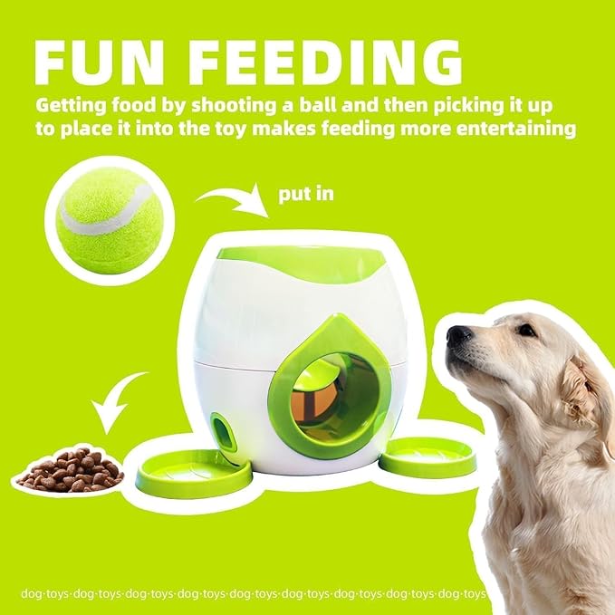 Dog Food Reward Machine, Automatic Dog Ball Launcher, Dog Tennis Ball Throwing Machine for Interactive Play & Training Small and Medium Dogs (Orange)