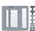 30.3“H 2PCS Extension Kit - Door+Panel, T-Buckles for Compartment, Expandable Clear Dog Play Pen Acrylic Dog Playpen Indoor,for Puppy Cat Bunny Small & Medium Dogs (Grey-30.3" H, 2PCS)