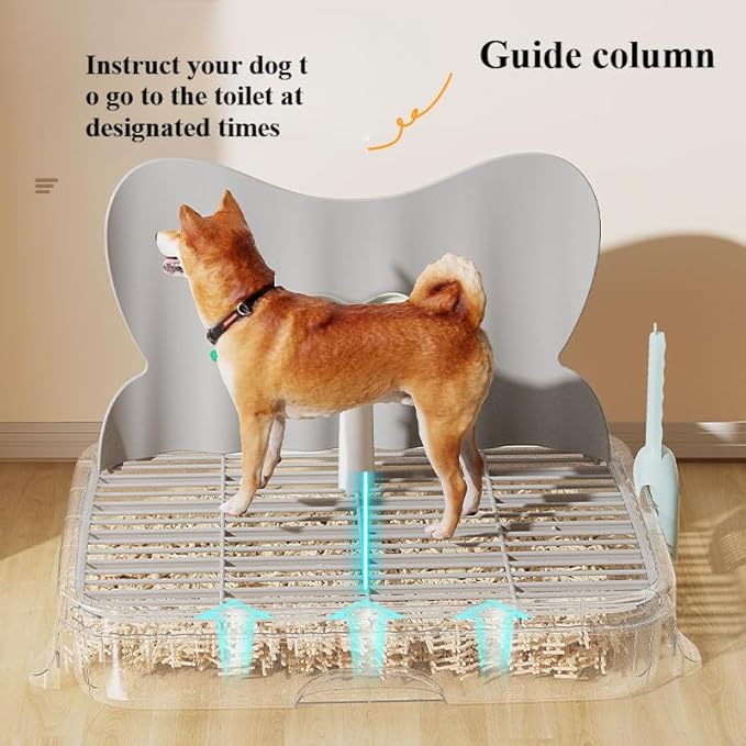 Dog Toilet Detachable Leakproof pet Potty with Simulated Urinary catheterNon-Slip Grille Small and Medium-Sized Dog Urine pad Training Tool Waterproof pp Material Fast Cleaning (Blue)