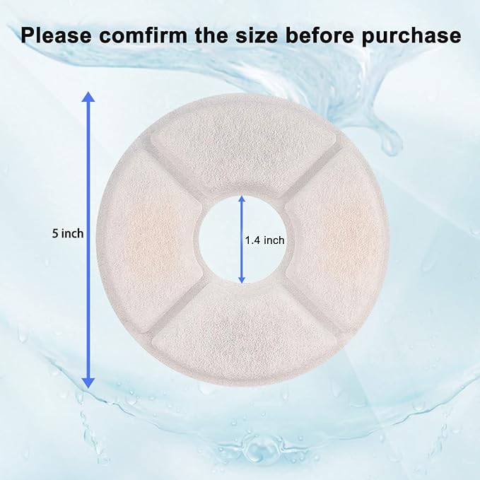4/12/16 Pack Cat Water Fountain Filters, Cirfifth Triple Filtration System Pet Cat Fountain Filter Replacement for 84oz/2.5L Automatic Cat Fountain (12 Pack)