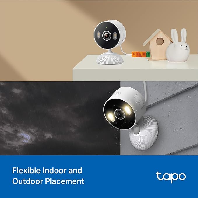 Tapo 2K Indoor/Outdoor Wired Security Camera - Works as a Baby Monitor & Pet Camera, Person/Motion/Baby Cry Detection, 2-Way Audio, Siren, Subscription-Free SD Storage or Optional Cloud, C113 (2-Pack)