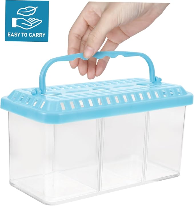 Removable 3-Compartment Fish Breeding Box Aquarium Divider Tank for Betta and Shrimp Multi-Functional Small Fish Isolation Container
