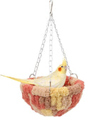 Wontee Bird Nest Bed Parrot Hanging Swing Hammock Bird Cage House for Budgies Parakeets Cockatiels Lovebirds Conures (Orange)