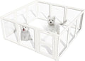 Clear Acrylic Dog Playpen Indoor,Transparent Dog Pen,Easy to Assemble and Clear pet Pen for Puppy Dog, Rabbit and cat,Sturdy and Easy to Clean Plastic pet Fence (White, 23.6" H, 12PCS)