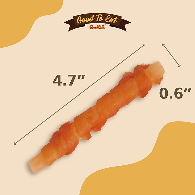 Gootoe Dog Treats, All Natural, Low Fat, Premium Training Chews, Healthy & Easily Digestible, Treat and Train, Chicken Breast Wrapped Sticks, 6oz