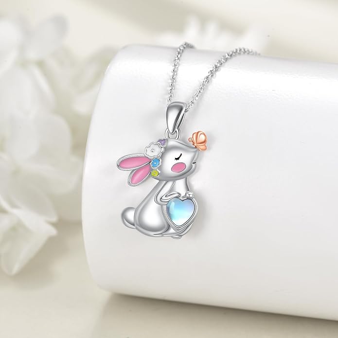 KZX Cat/Dog/Phoenix/Eagle/Whale/Shark/Puffin/Starfish/Chicken/Butterfly/Owl/Bee/Frog/Seahorse Necklace Sterling Silver Animal Pendant Jewelry Gift for Women